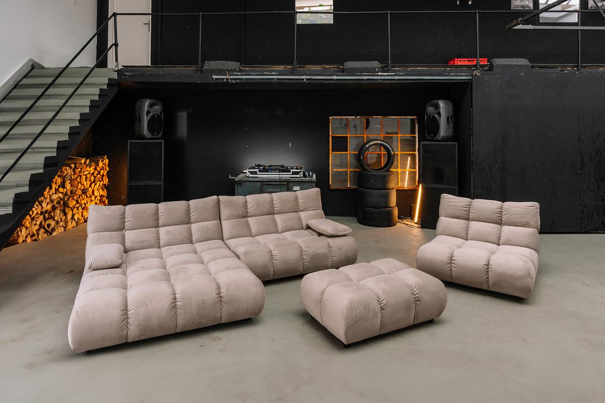 SITZGRUPPE VIVIEN 3ER SET Braun Velvet (1er-Set) - Braun, Kunststoff/Textil (510/85/359cm) - KAWOLA