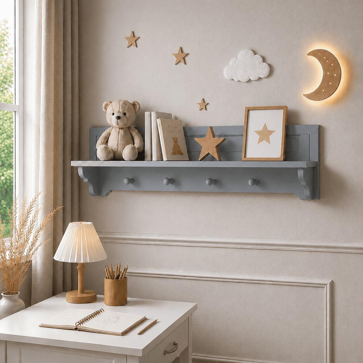SHELF TWINKLE für das Kinderzimmer Grau matt - Grau, Holzwerkstoff (95/25/17.6cm) - Lookway