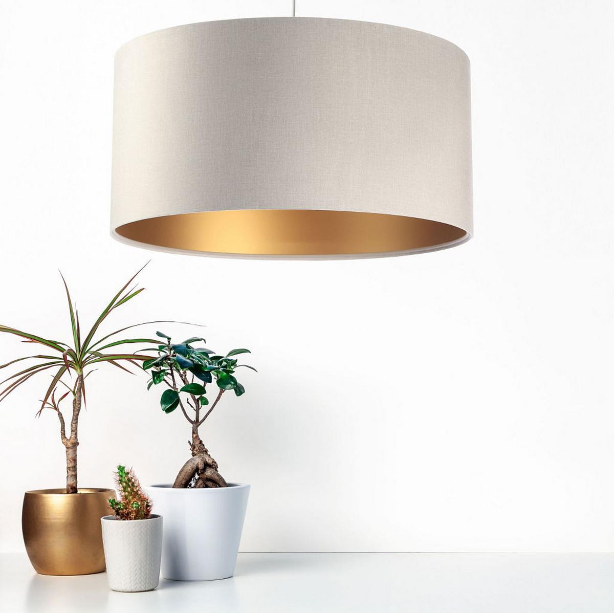 HÄNGELEUCHTE Gold 50/25 cm - Beige/Goldfarben, Kunststoff (50/0.8/25cm) - ONZENO