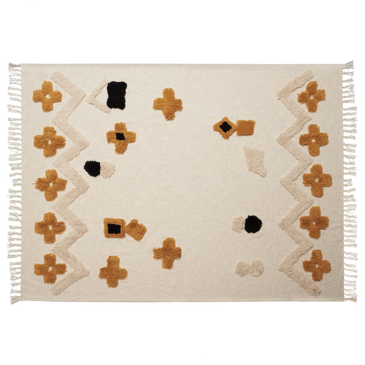 DECKE Helles Beige Adoni 130/180 cm - Beige, Naturmaterialien/Textil (130/180cm) - Beliani