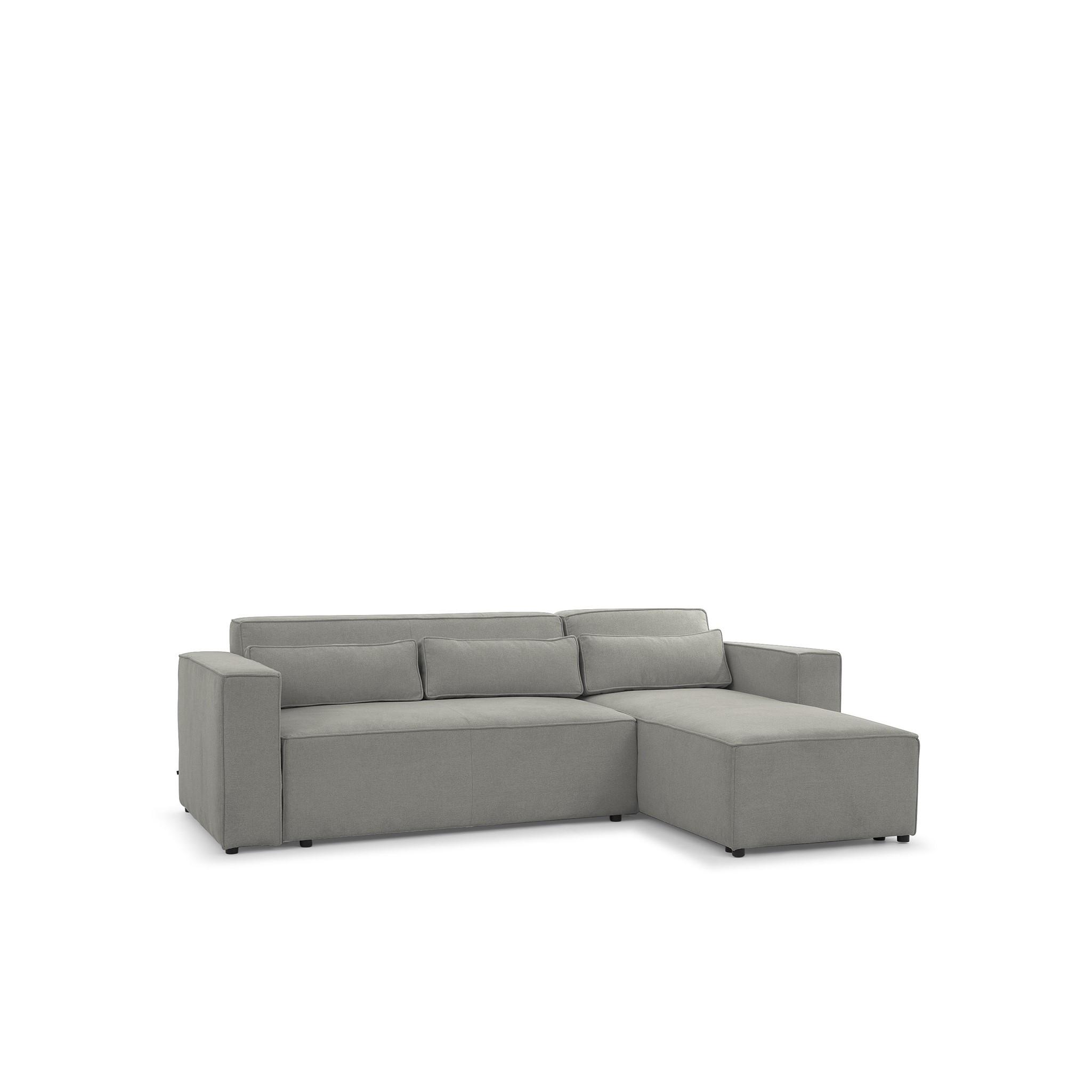 ECKSOFA Schlafsofa Waldo In Stoff Poso - Schieferfarben, Holzwerkstoff/Textil (260/173cm) - Fun Möbel