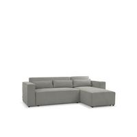 ECKSOFA Schlafsofa Waldo In Stoff Poso - Schieferfarben, Holzwerkstoff/Textil (260/173cm) - Fun Möbel