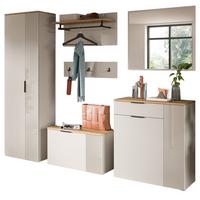 GARDEROBEN-SET 6-teilig Kaschmir Sand und Eiche, Komplett-Set 250 x 190 cm - Kaschmir/Eichefarben, Holzwerkstoff/Kunststoff (250/190/36cm) - Inn.Furn