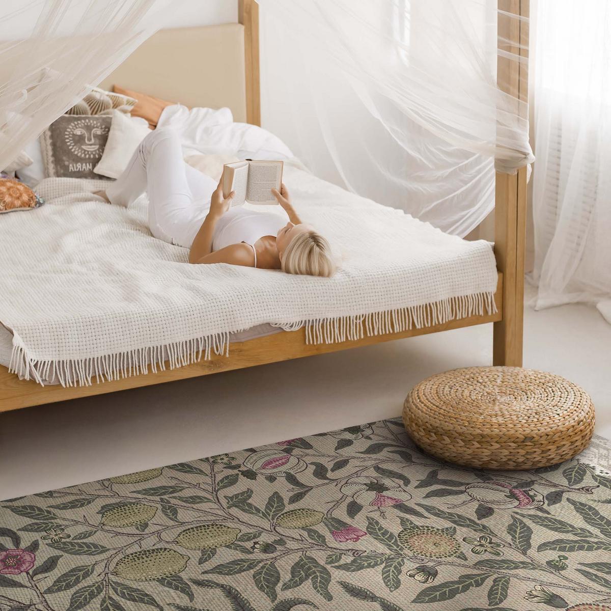 TEPPICH 140x210 cm Früchte nach William Morris - Mokka, Kunststoff (140/210cm) - Wallfluent