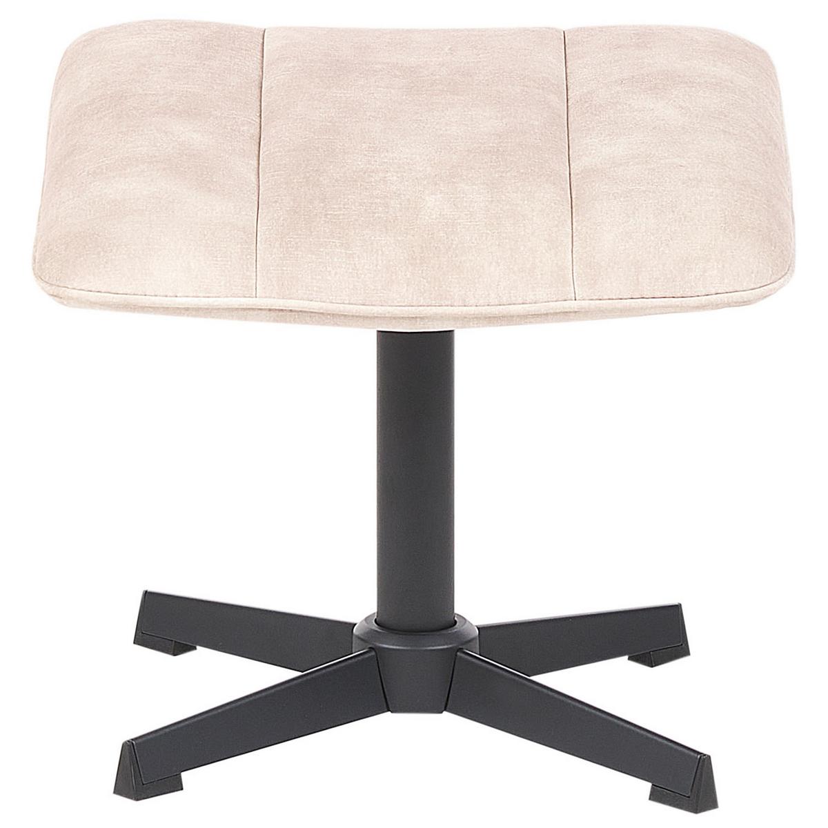 STUHL mit Fußhocker Beige Lia - Beige/Schwarz, Textil (71/79/80cm) - Beliani