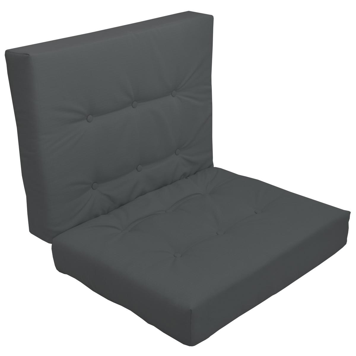 PALETTENKISSEN Eco Elements Sitz 120/80/15 cm Graphitgrau - Grau, Textil (80/15/120cm) - Beautissu 