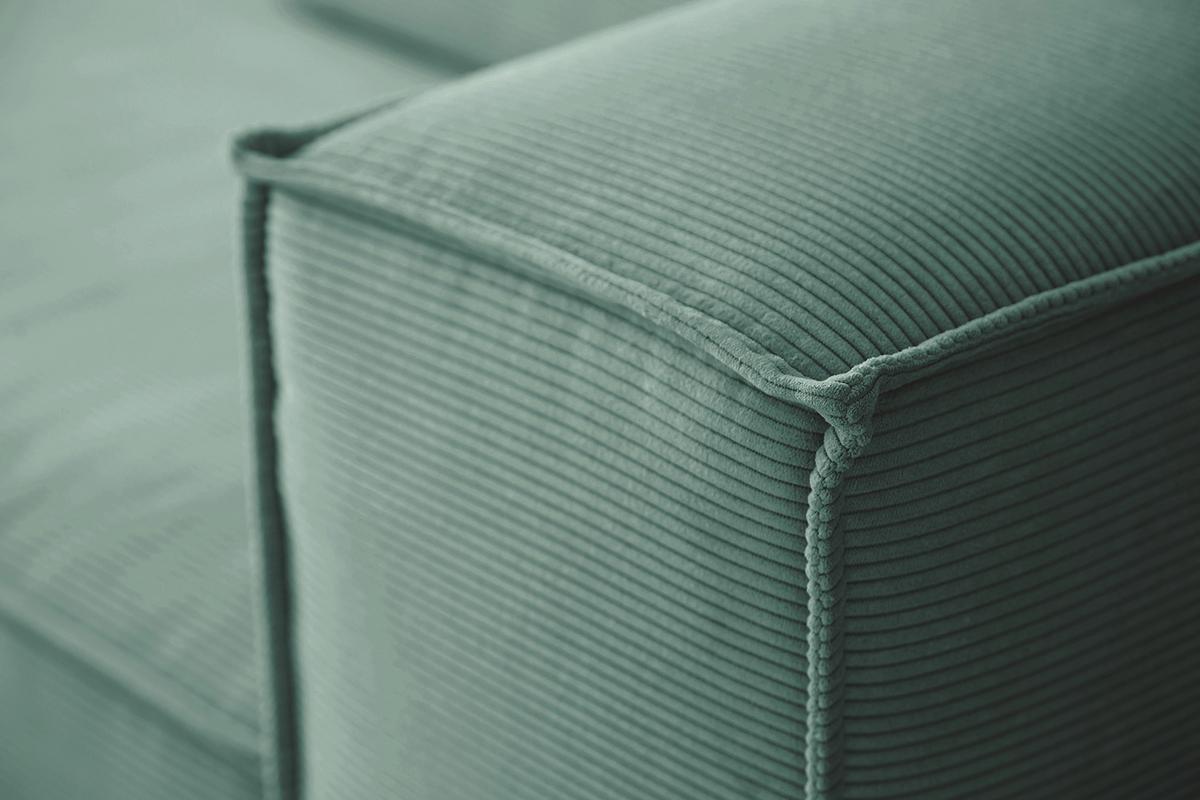 SOFA CARMO Smaragdgrün Cord - Smaragdgrün/Schwarz, Kunststoff/Textil (306/68/118cm) - KAWOLA