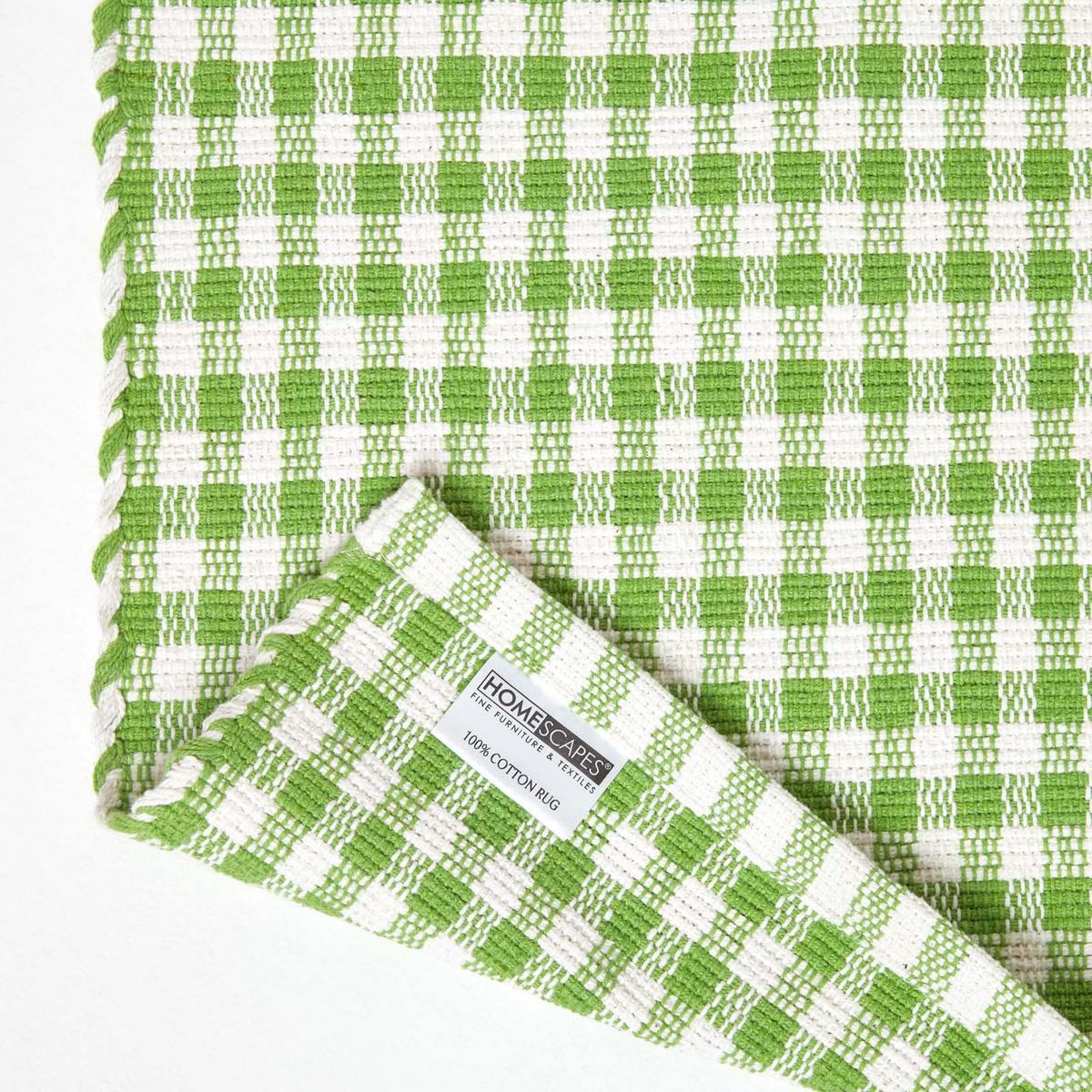 TEPPICHLÄUFER Vichy-Karo Baumwolle 66/200 cm - Grün, Textil (66/200cm) - Homescapes