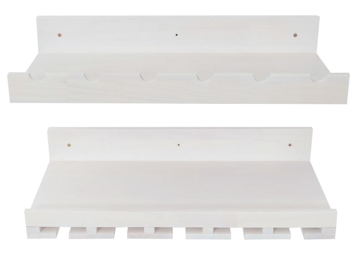 WEINREGAL Weiß 2er-Set-Set - Weiß, Holz (61/12/28cm) - MCW