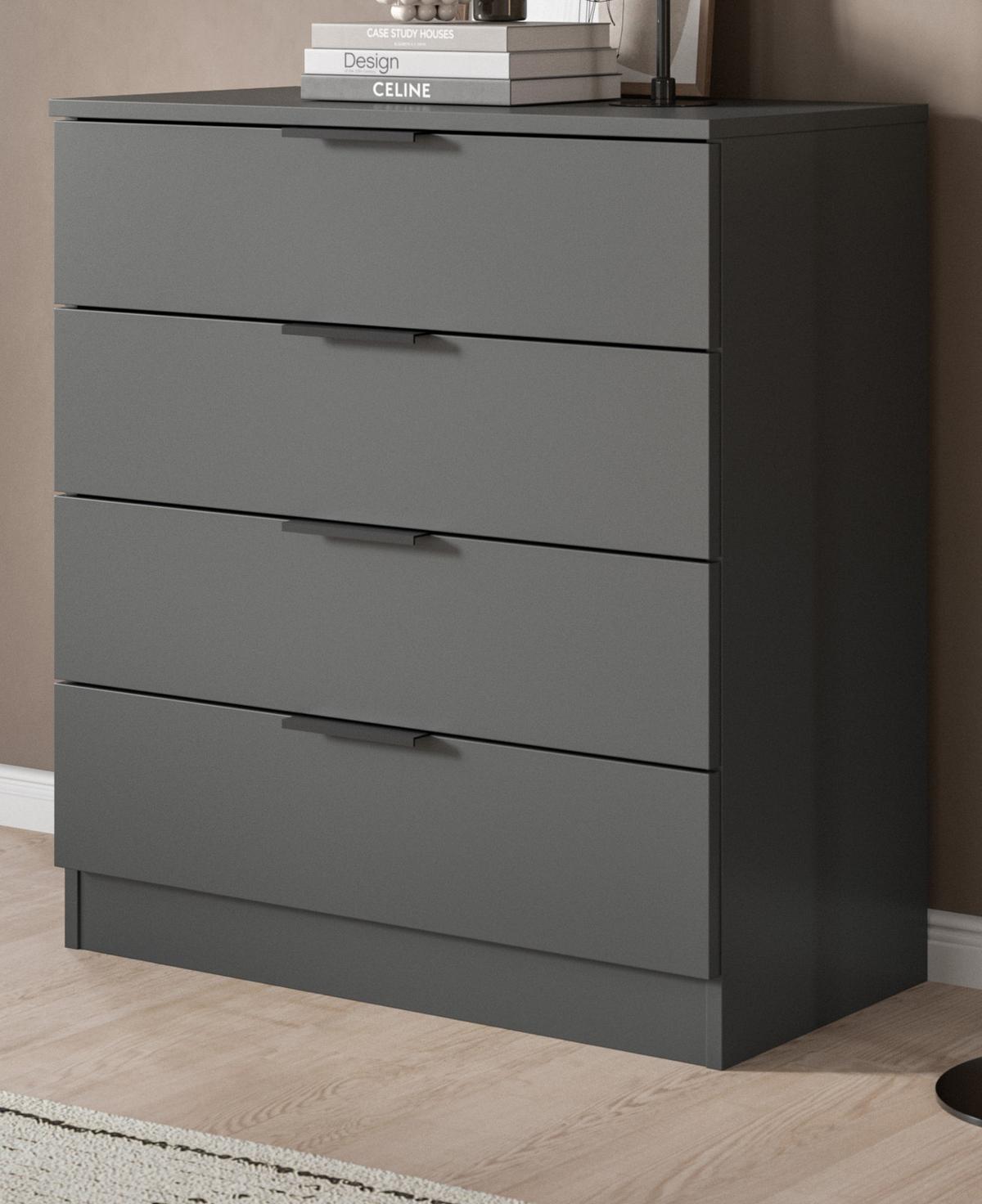 KOMMODE grau 74 x 80 cm, Schubladenkommode mit 4 Schubkästen - Grau, Holzwerkstoff/Metall (74/80/35cm) - Inn.Furn