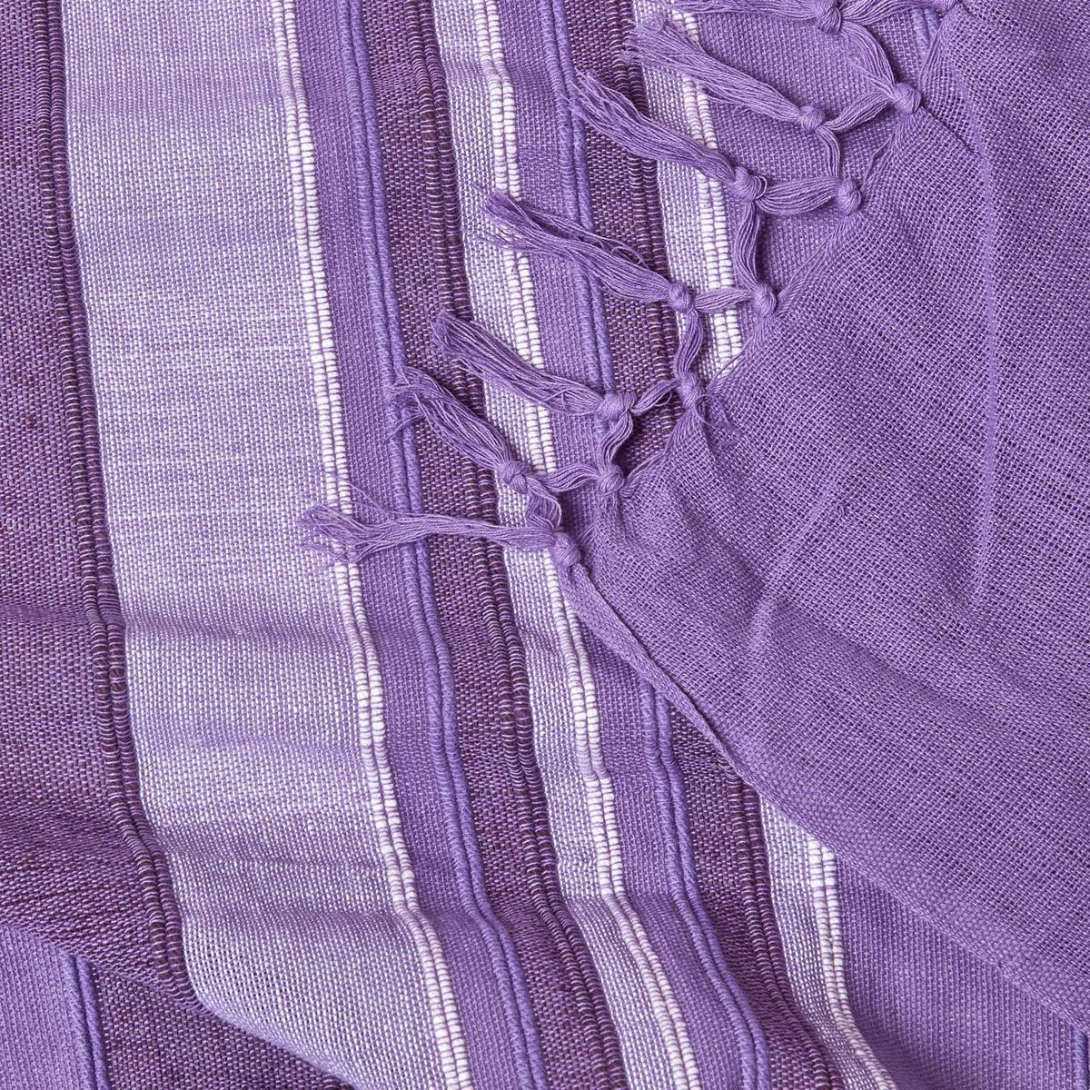 TAGESDECKE Morocco 255/360 cm, Baumwolle gestreift - Violett, Textil (255/360cm) - Homescapes