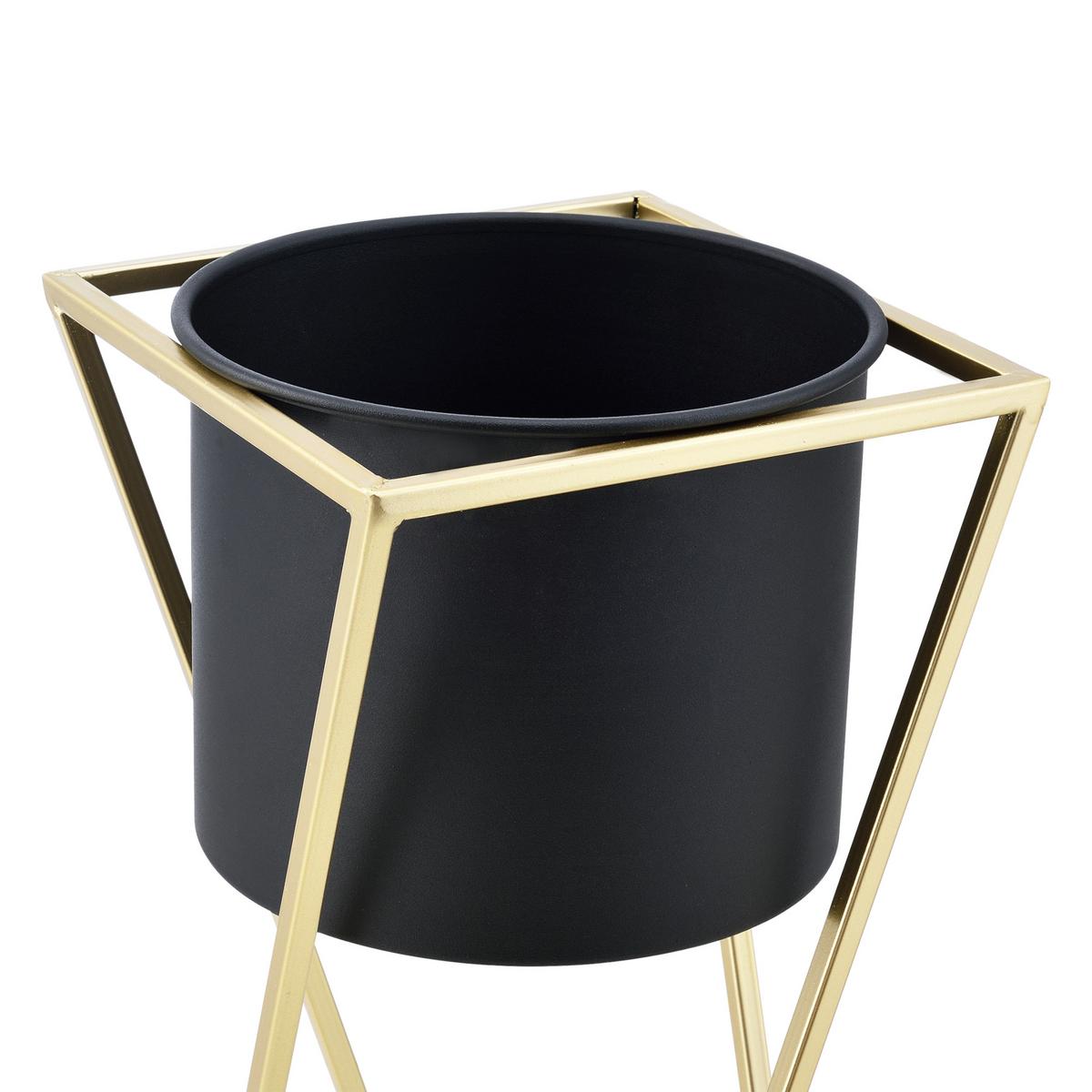 PFLANZENSTÄNDER-SET 2 TLG. Mons - Goldfarben/Schwarz, Metall (24/70/24cm) - [en.casa]