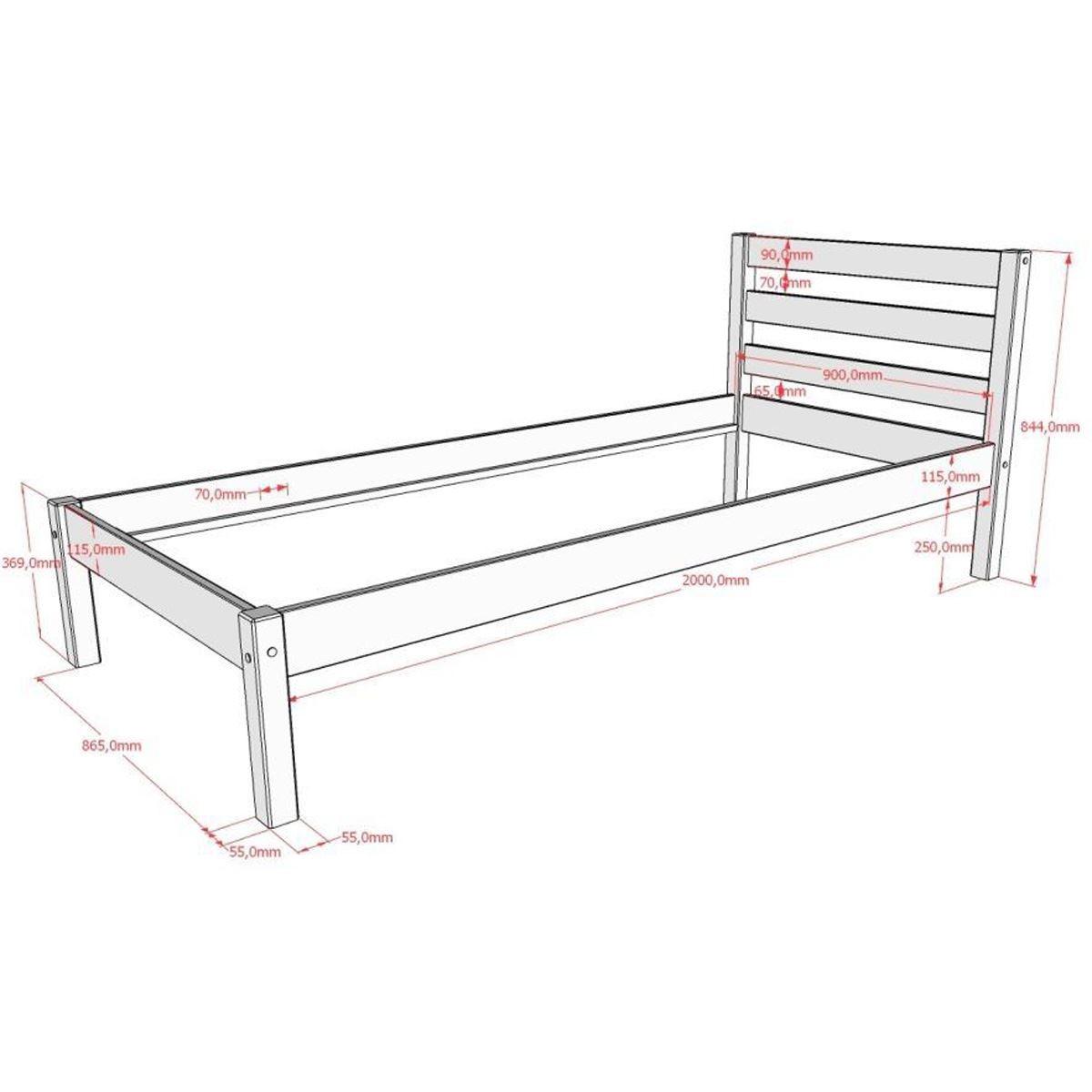EINZELBETT Karolina Kiefer natur 90x200 inkl Rolllattenrost - Kieferfarben, Holz (90/200cm) - 58aufmkessel