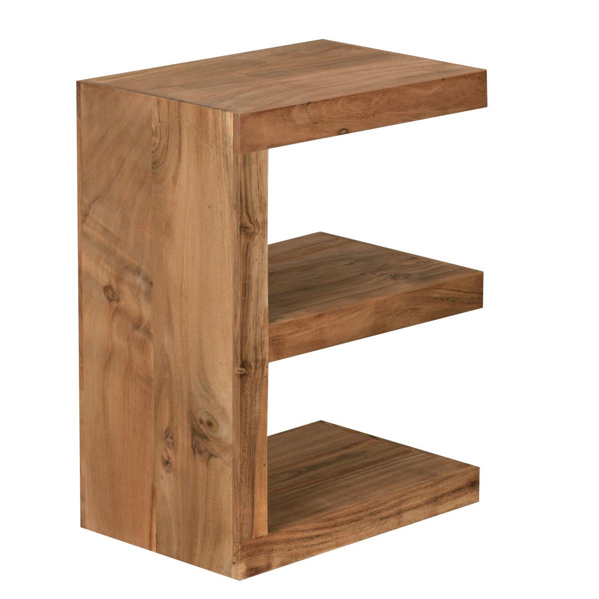 BEISTELLTISCH Massivholz E Cube Landhausstil Design MUMBAI, Akazie 30x44x60 cm - Akaziefarben, Holz (44/30/60cm) - KADIMA DESIGN