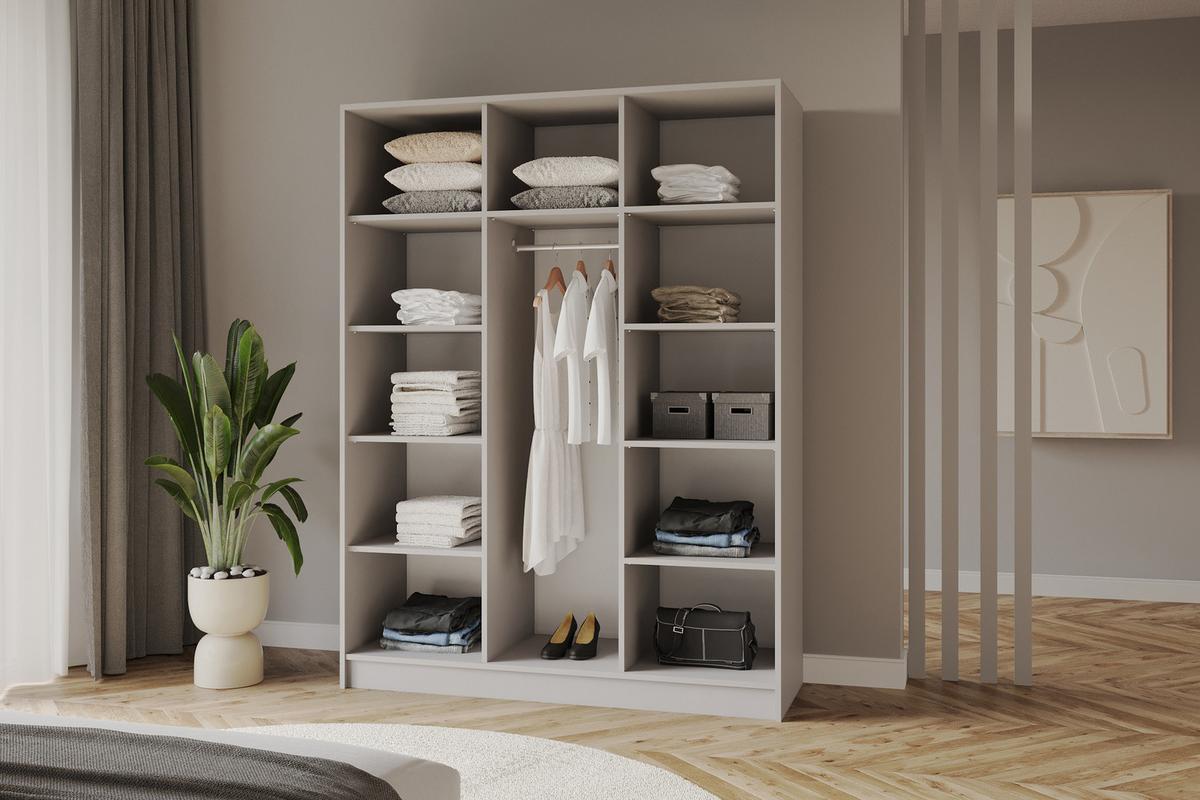 KLEIDERSCHRANK - LESE - 150 - Kaschmir - Kaschmir/Goldfarben, Holzwerkstoff (150/200/51cm) - ALTDECOR