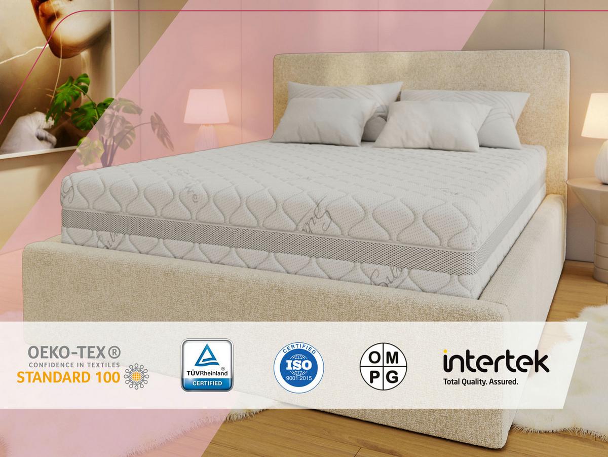 VISCOMATRATZE DIVO - 120/200 - H2 - Sivo - Weiß, Textil (120/200cm) - MKS