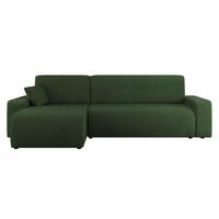 ECKSOFA Piano L Cord - Schwarz/Grün, Holz/Kunststoff (244/145cm) - MIRJAN24