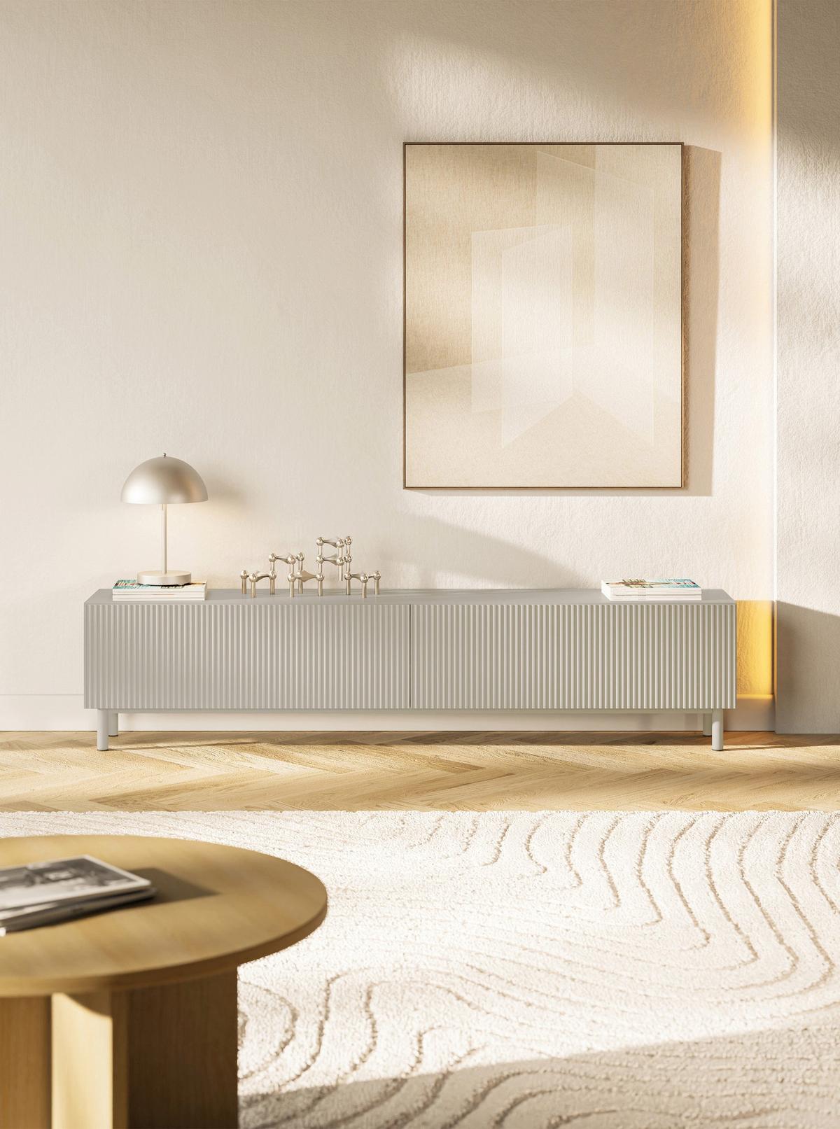 TV-LOWBOARD Veldio New Greige 175/46/32 cm - Taupe, Holzwerkstoff/Metall (175.6/46.5/31.6cm) - Selsey
