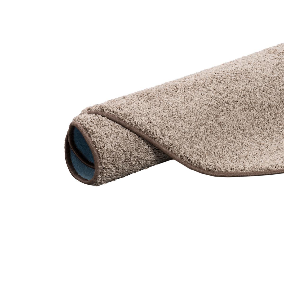 HOCHFLOR VELOURS TEPPICH MONA RUND - Taupe, Textil (133/133cm) - Snapstyle