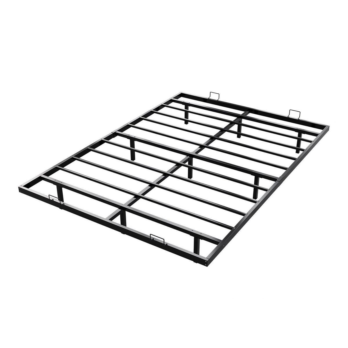METALLBETT Palamos 140x200 cm mit LED und Matratze - Schwarz, Metall (140/200cm) - Juskys