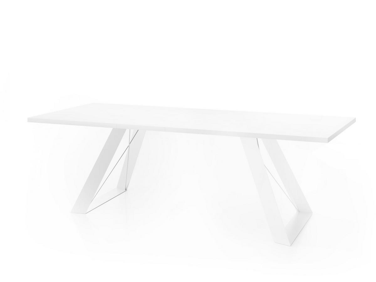 ESSTISCH Colter Weiß rechteckig ausziehbar, Weiß 160-260/90/76 cm - Weiß, Holzwerkstoff/Metall (90/260/76cm) - WFL GROUP