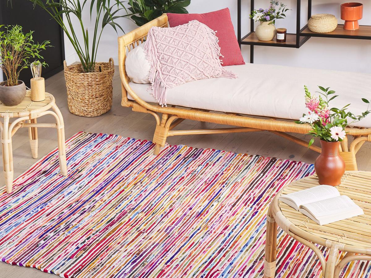 TEPPICH geflochten Bartin 230/160 cm - Multicolor, Kunststoff (160/230cm) - Beliani