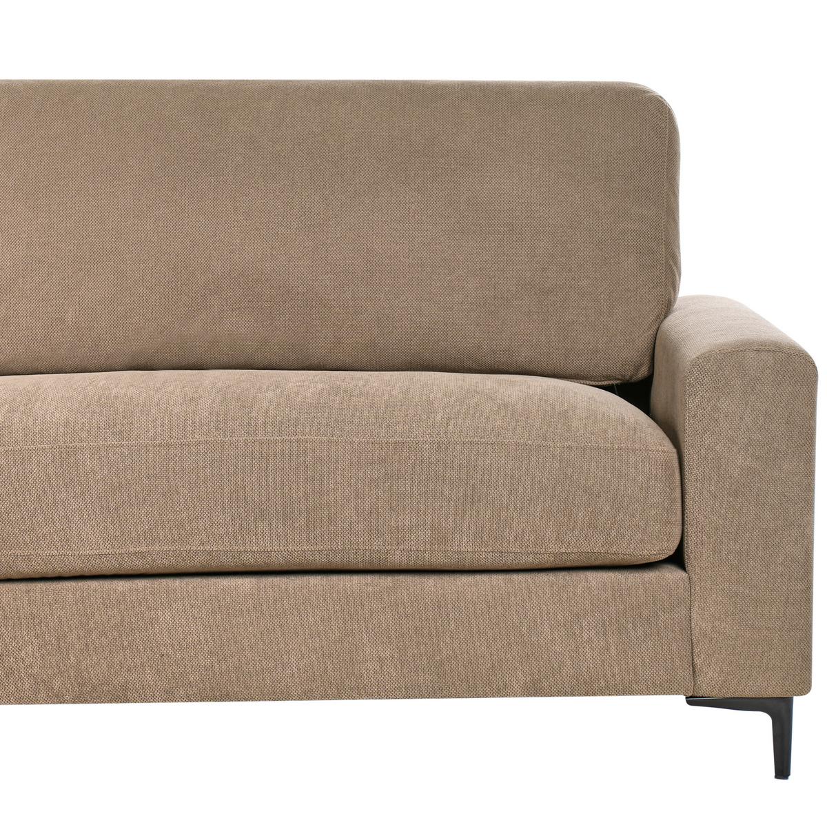 ECKSOFA 3-Sitzer Stoff Braun rechtsseitig Maloy - Braun, Textil (272/189cm) - Beliani