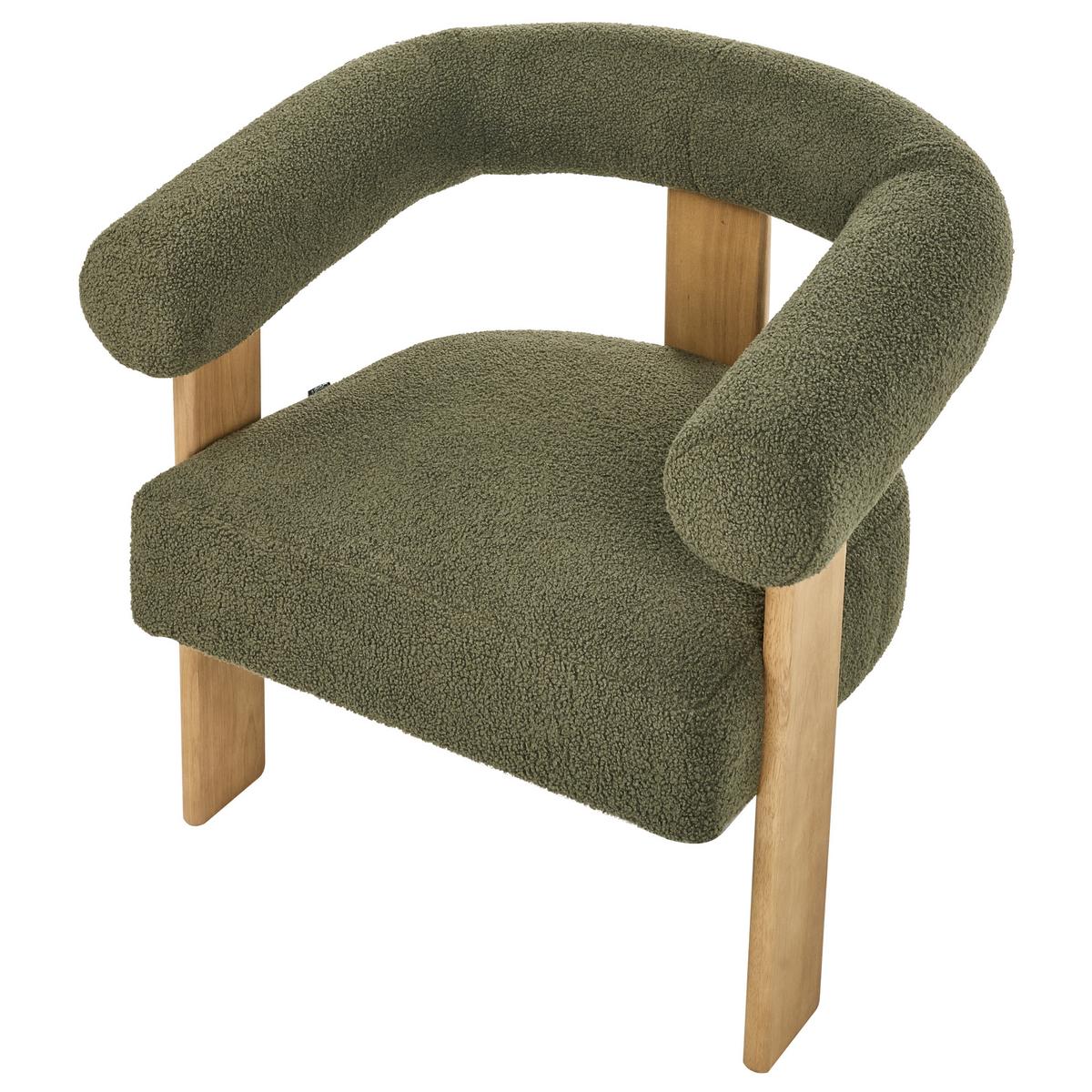 SESSEL Bouclé Grün/Hellbraun Ilbro - Braun/Grün, Textil (77/76/68cm) - Beliani