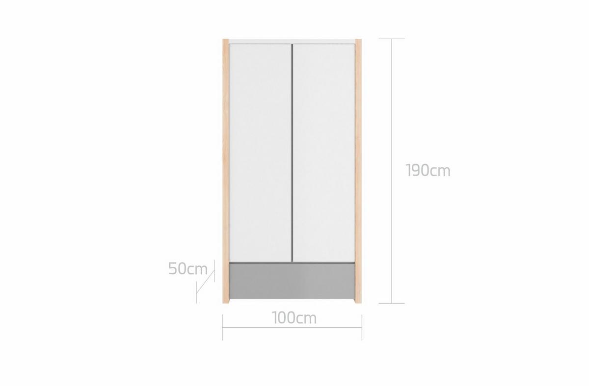 KINDERKLEIDERSCHRANK Pinette, 2-türig – ideal für das Kinderzimmer Weiß - Weiß, Holzwerkstoff (100/190/50cm) - RAUMHIRSCH FURNITURE