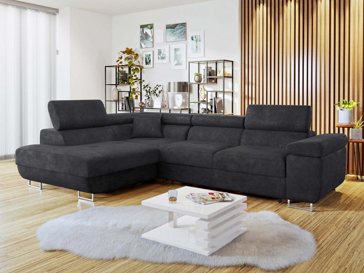 ECKSOFA Torezio, Seite: Links - Anthrazit, Holz/Textil (274/203cm) - MIRJAN24