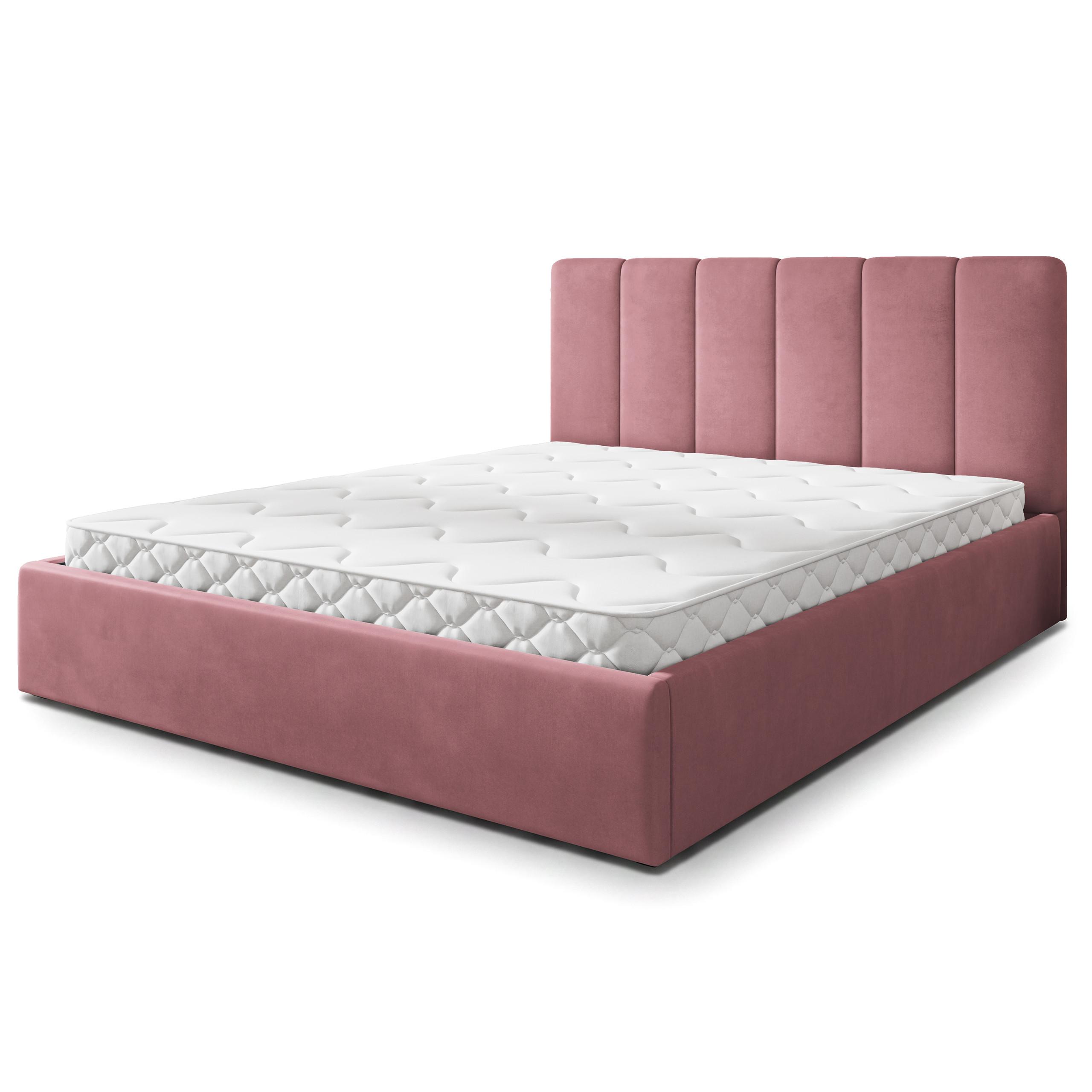 POLSTERBETT NEMIS 180x200 cm mit Bettkästen - Rosa - Rosa, Holz (180/200cm) - MASSENO
