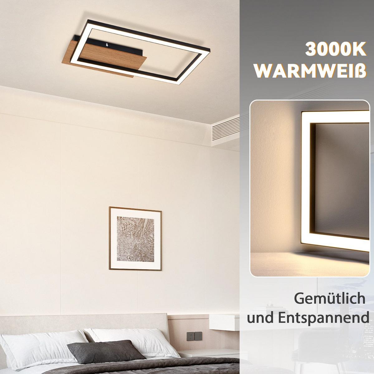 LED-DECKENLEUCHTE French 25.6/20.6/4.1 cm - Schwarz, Metall (25.6/20.6/4.1cm) - Nettlife