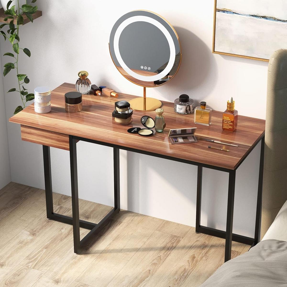 SCHREIBTISCH 75cm Braun - Braun, Holz (55/120/75cm) - COSTWAY