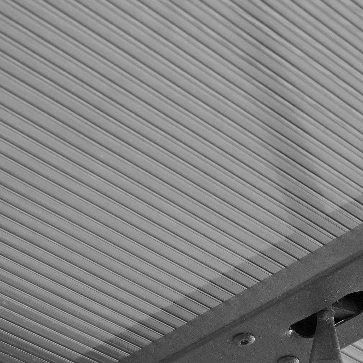 TERRASSENDACH Jakarta 3x3m dunkelgrau mit Polycarbonatplatten - Dunkelgrau, Metall (300/254/300cm) - Juskys