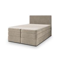 BOXSPRINGBETT FELBIO 200x200 cm mit Matratze und Topper, H2+H3 - Beige - Beige, Holz (200/200cm) - MASSENO