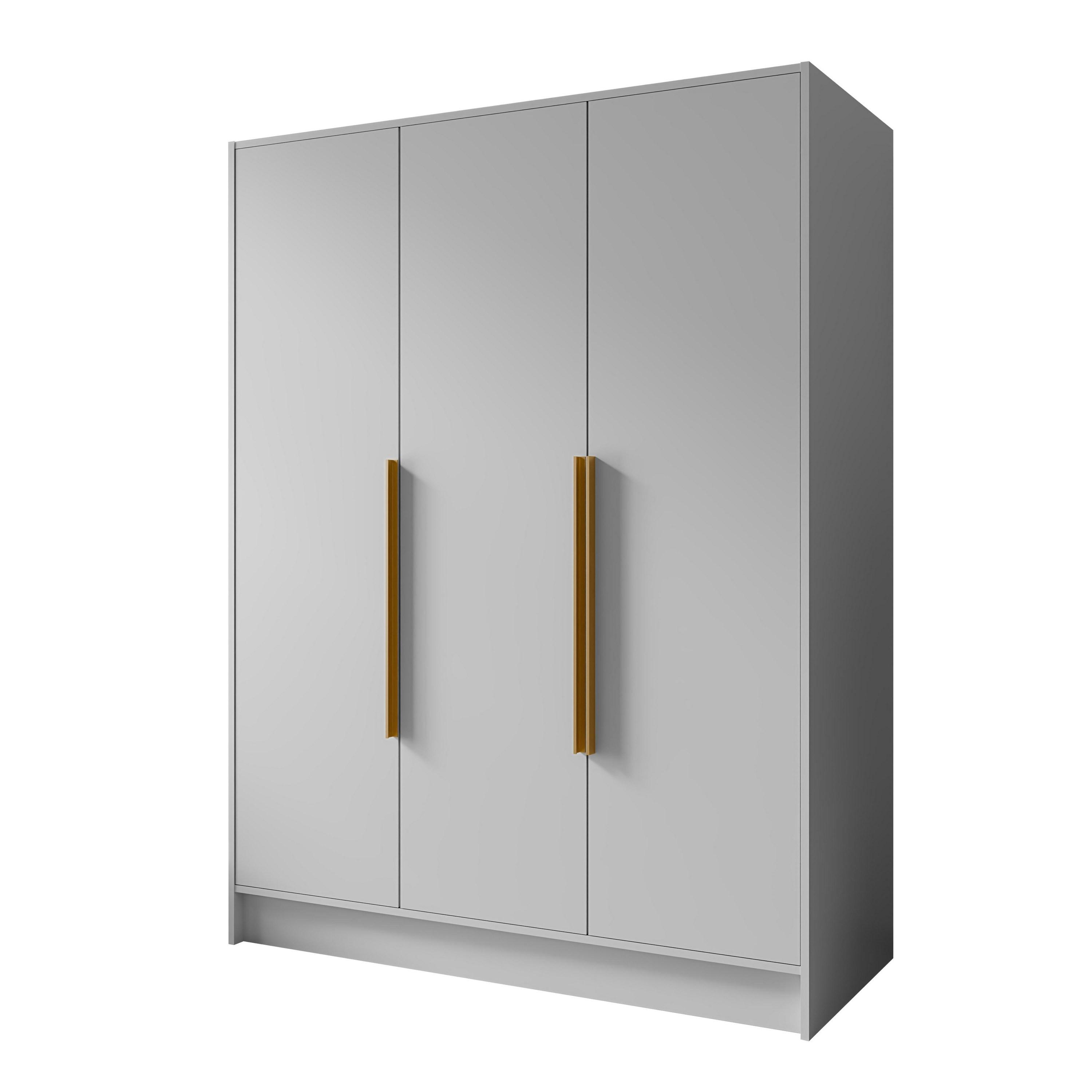 DREHTÜRENSCHRANK BERON 150/200/51 cm Modern Kleiderschrank 3-türig Weiß - Weiß, Holzwerkstoff (150/200/51cm) - MASSENO