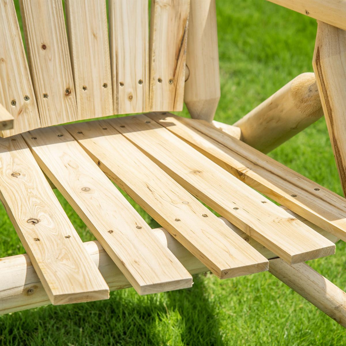GARTENBANK mit Tisch, Massivholz, Natur, 157 x 88 x 103 cm - Naturfarben, Holz (88/103/157cm) - Outsunny