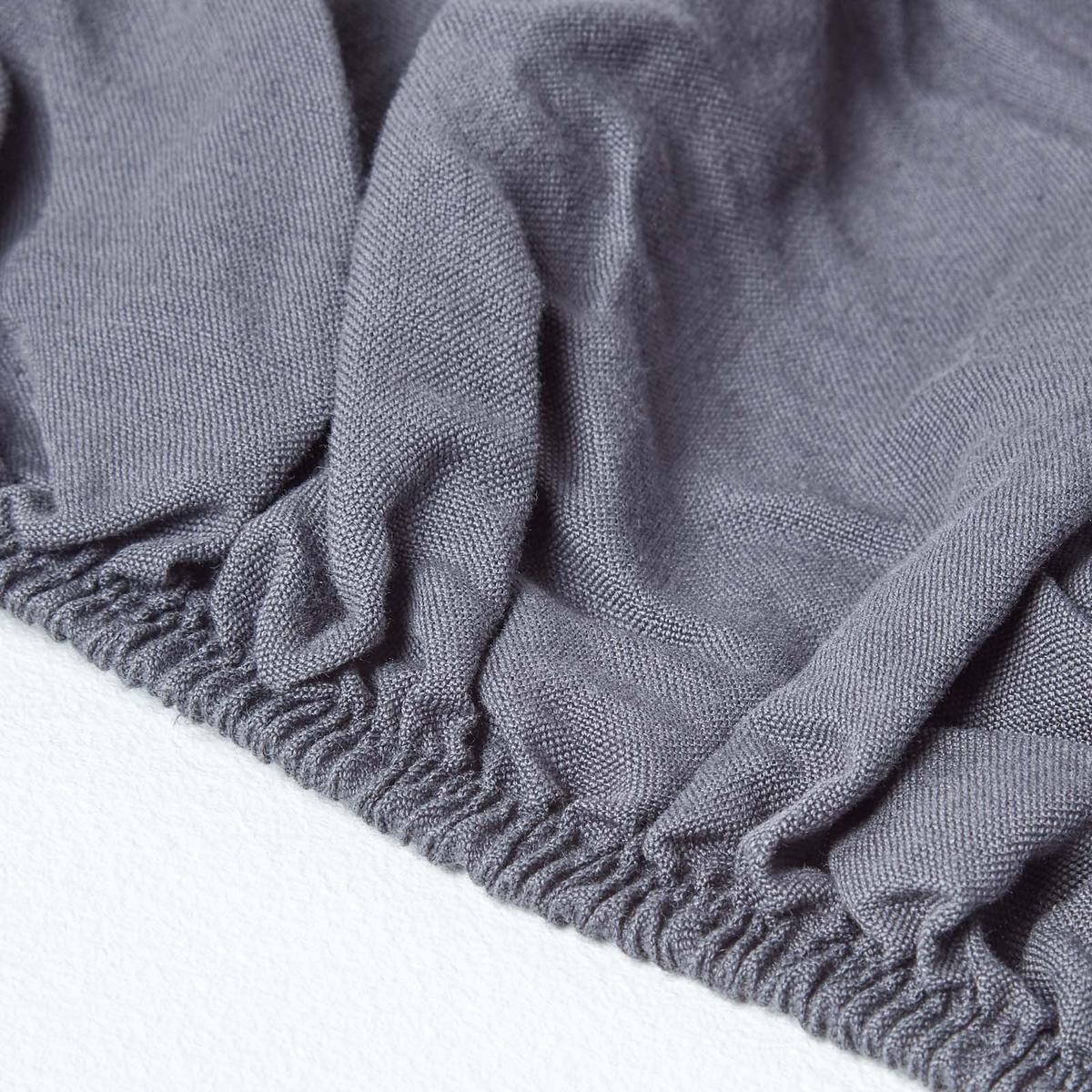 LEINEN-SPANNBETTLAKEN extra hoch, 60% Leinen & 40% Baumwolle - Dunkelgrau, Textil (150/200cm) - Homescapes