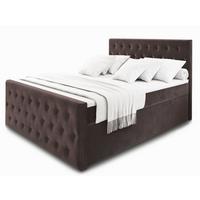 BOXBETT FONDI 160x200 cm mit Matratze und Topper - Braun - Braun, Holz (160/200cm) - MASSENO