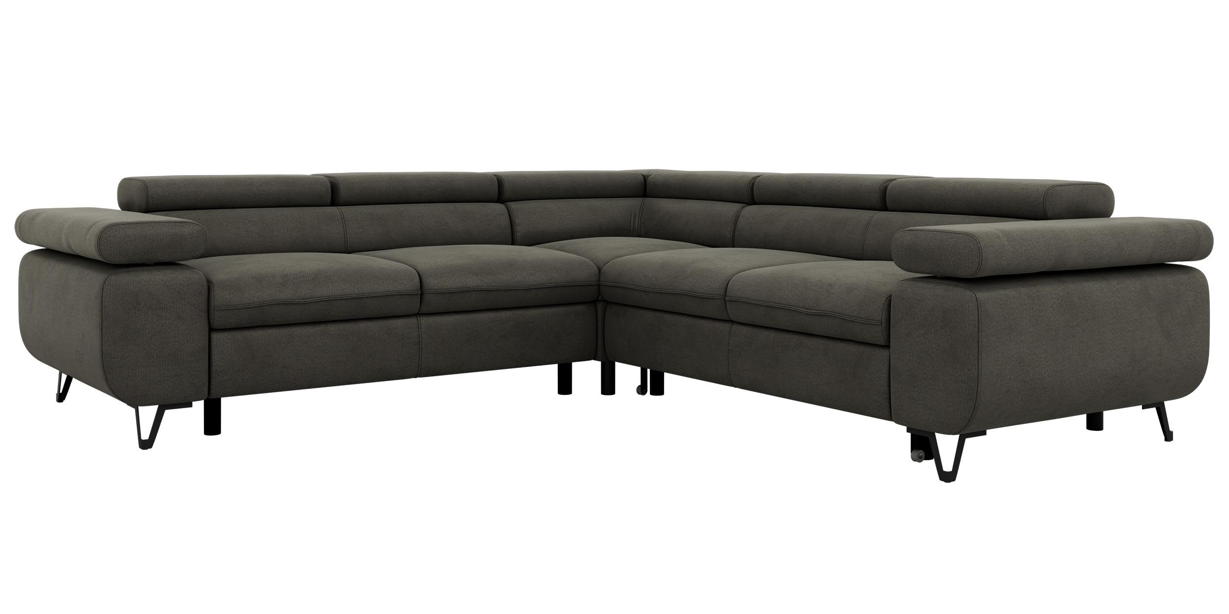 ECKSOFA QUADRO L - Anthrazit Velvet - Links Seite - Anthrazit/Schwarz, Textil/Metall (269/269cm) - MKS