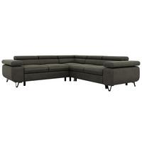 ECKSOFA QUADRO L - Anthrazit Velvet - Links Seite - Anthrazit/Schwarz, Textil/Metall (269/269cm) - MKS