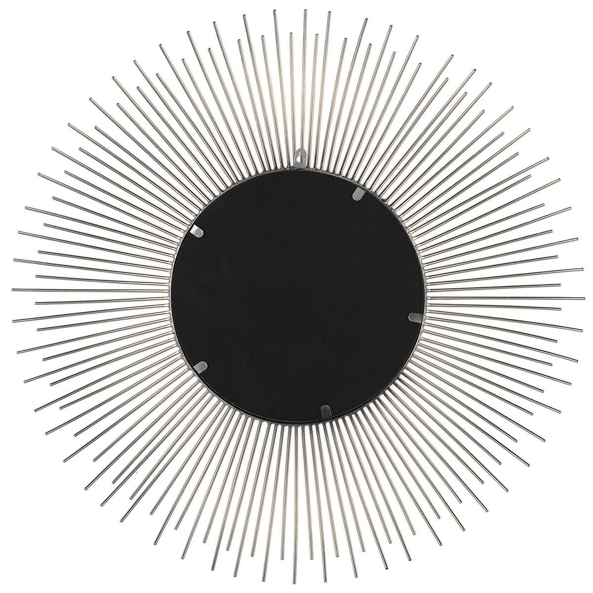 WANDSPIEGEL silber Sonnenoptik 80 cm Cilly - Silberfarben, Metall (80/80/3cm) - Beliani