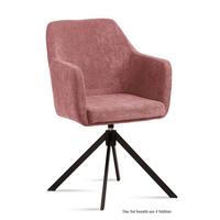 ARMLEHNSTUHL drehbar (4er-Set) Denice 57x87x60 Schwarz/Rosewood - Dunkelrosa/Schwarz, Kunststoff (60/87/57cm) - 58aufmkessel