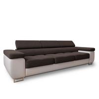 SCHLAFSOFA MOSINE Braun Geflochtener Stoff mit Schlaffunktion - Braun/Weiß, Holz (276/98/87cm) - MASSENO