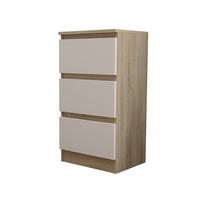 KOMMODE ALLEGRA 40/72/33 cm mit 3 Schubladen Sonoma Eiche - Weiß/Sonoma Eiche, Holzwerkstoff (40/72/33cm) - MASSENO