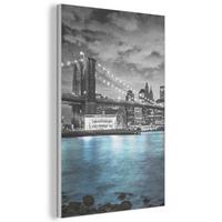 AKUSTIKBILD New York - Skyline - Stadt - Blau Wanddeko 60x90 cm - Blaugrau, Kunststoff (60/90/0.9cm) - MuchoWow