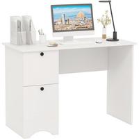 COMPUTERTISCH weiß - Weiß, Holzwerkstoff (50/109/75cm) - COSTWAY