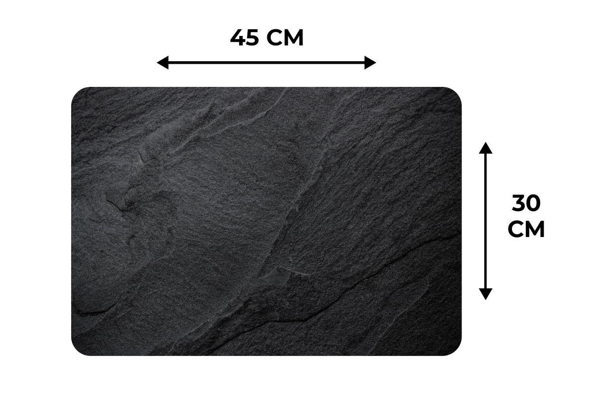 PLATZSETS 6er-Set Beton - Schwarz - Industriell Platzdeckchen 45x30 cm - Schwarz, Kunststoff (0.3/45/30cm) - MuchoWow