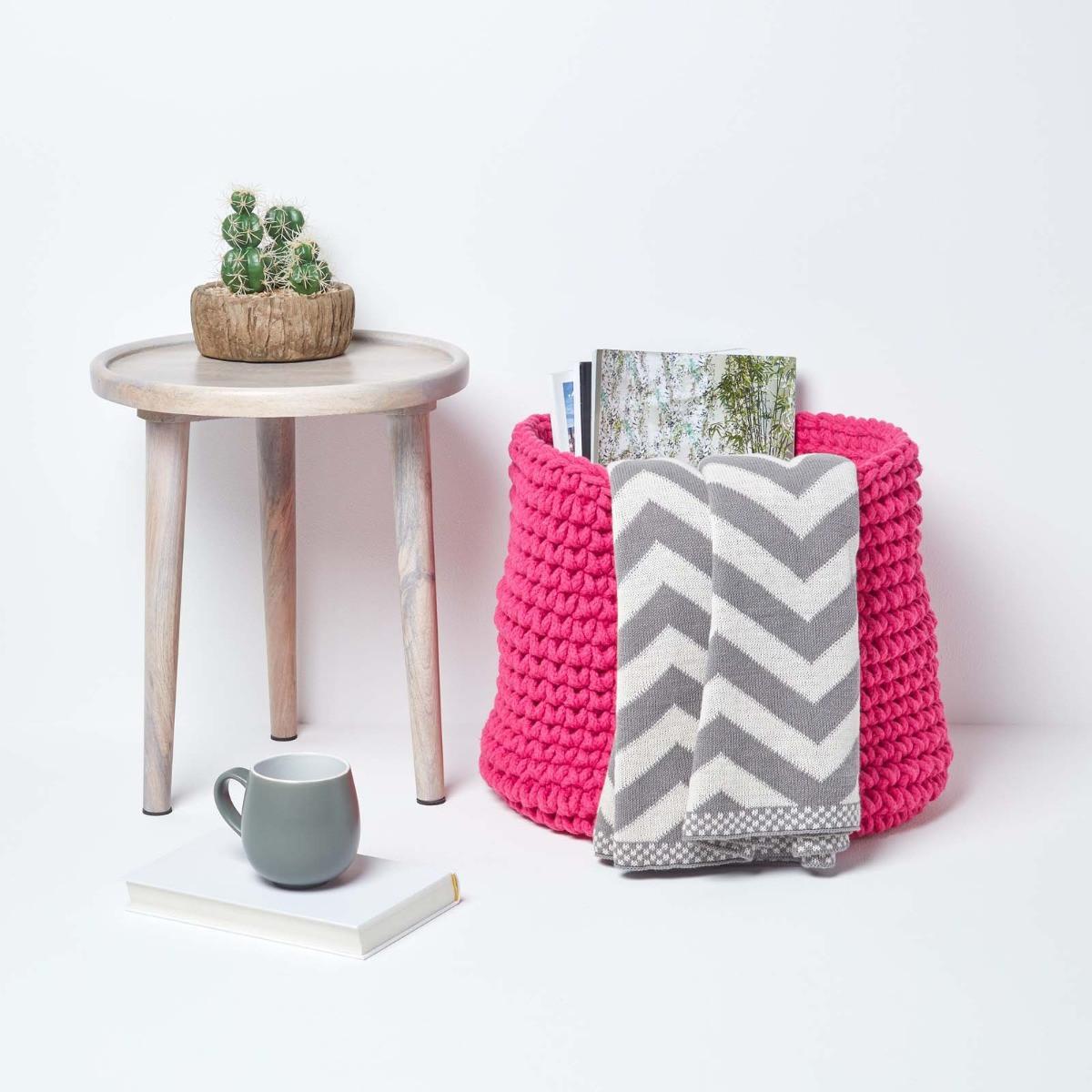 AUFBEWAHRUNGSKORB Baumwolle 42/37 cm - Pink, Textil (42/42/37cm) - Homescapes