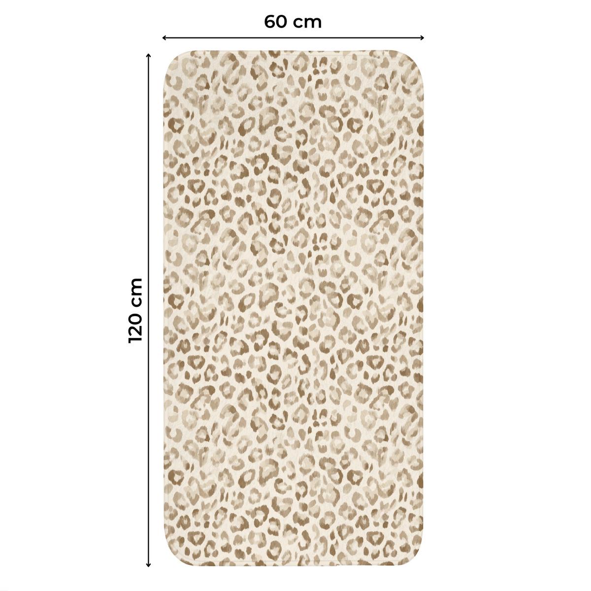 WC-VORLEGER Leopard - Klassisch - Beige Toilettenvorleger 60x120 cm - Hellbraun, Textil (60/1cm) - OnlyWow